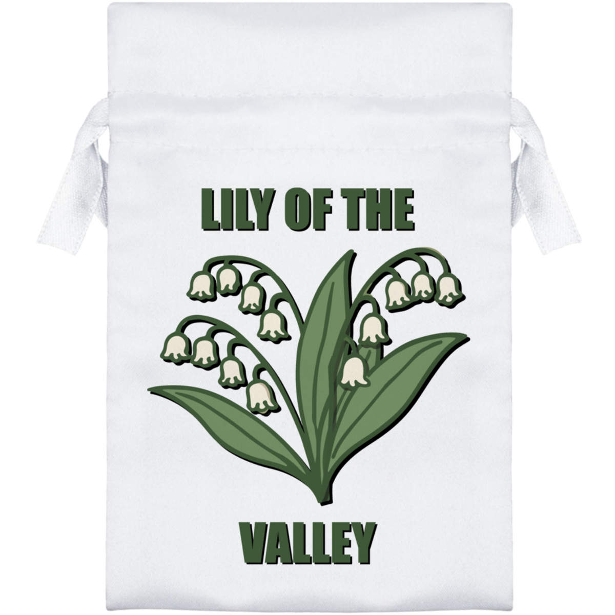 'Lily of the Valley Flower' Satin Drawstring Bag/Pouch (SB056961)