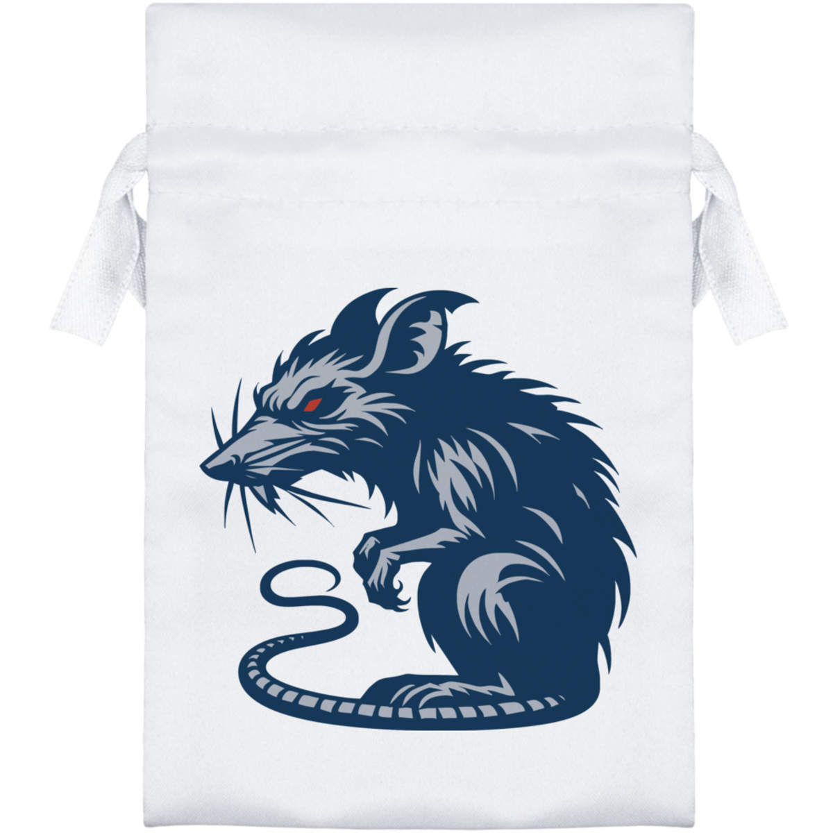 'Ugly Rat With Red Eyes' Satin Drawstring Bag/Pouch (SB057407)