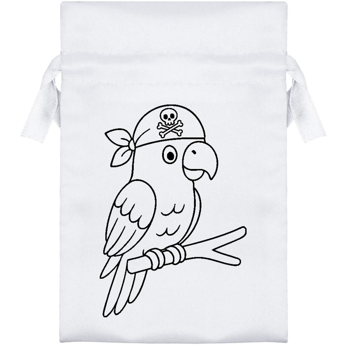 'Pirate Parrot' Satin Drawstring Bag/Pouch (SB057515)