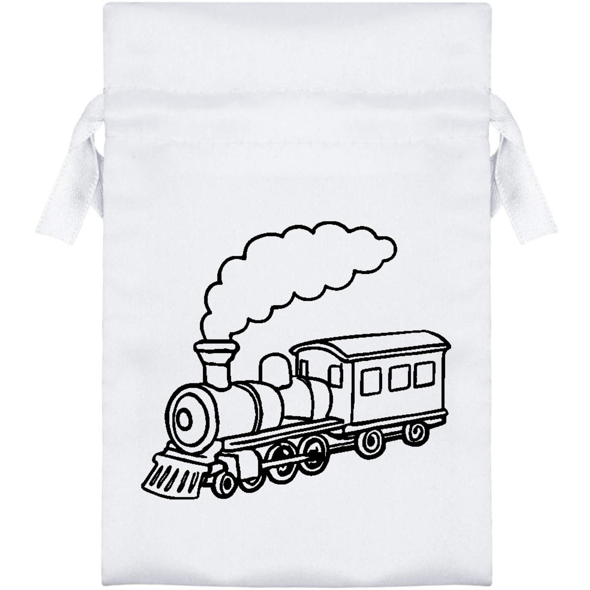 'Steam Train' Satin Drawstring Bag/Pouch (SB057572)