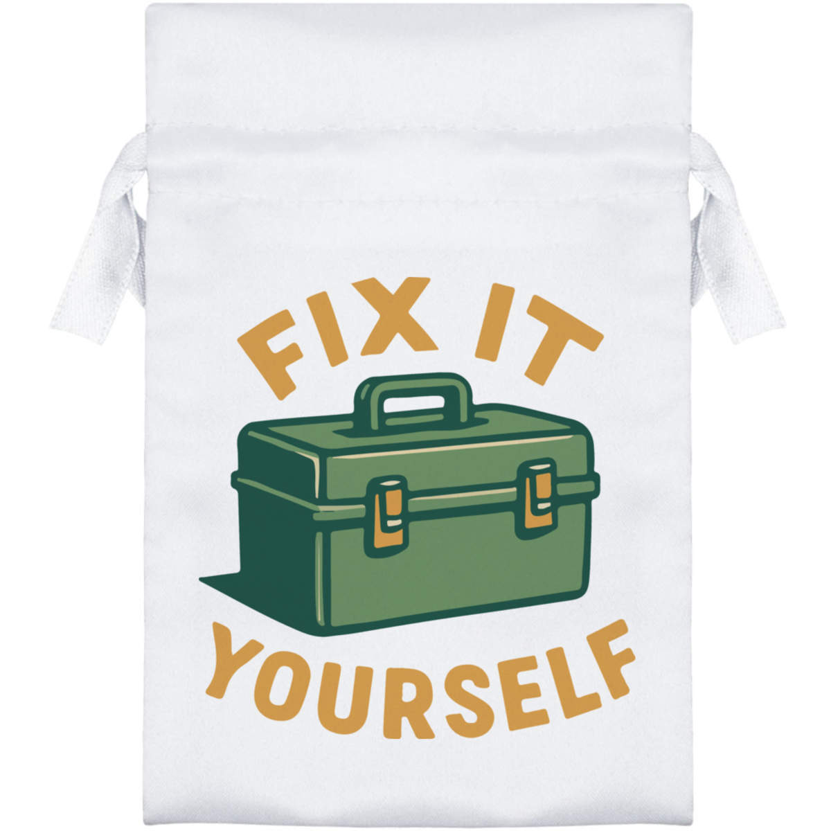 15cm 'Fix It Yourself Tool Box Home Repair' Satin Drawstring Bag / Pouch (SB00133757)