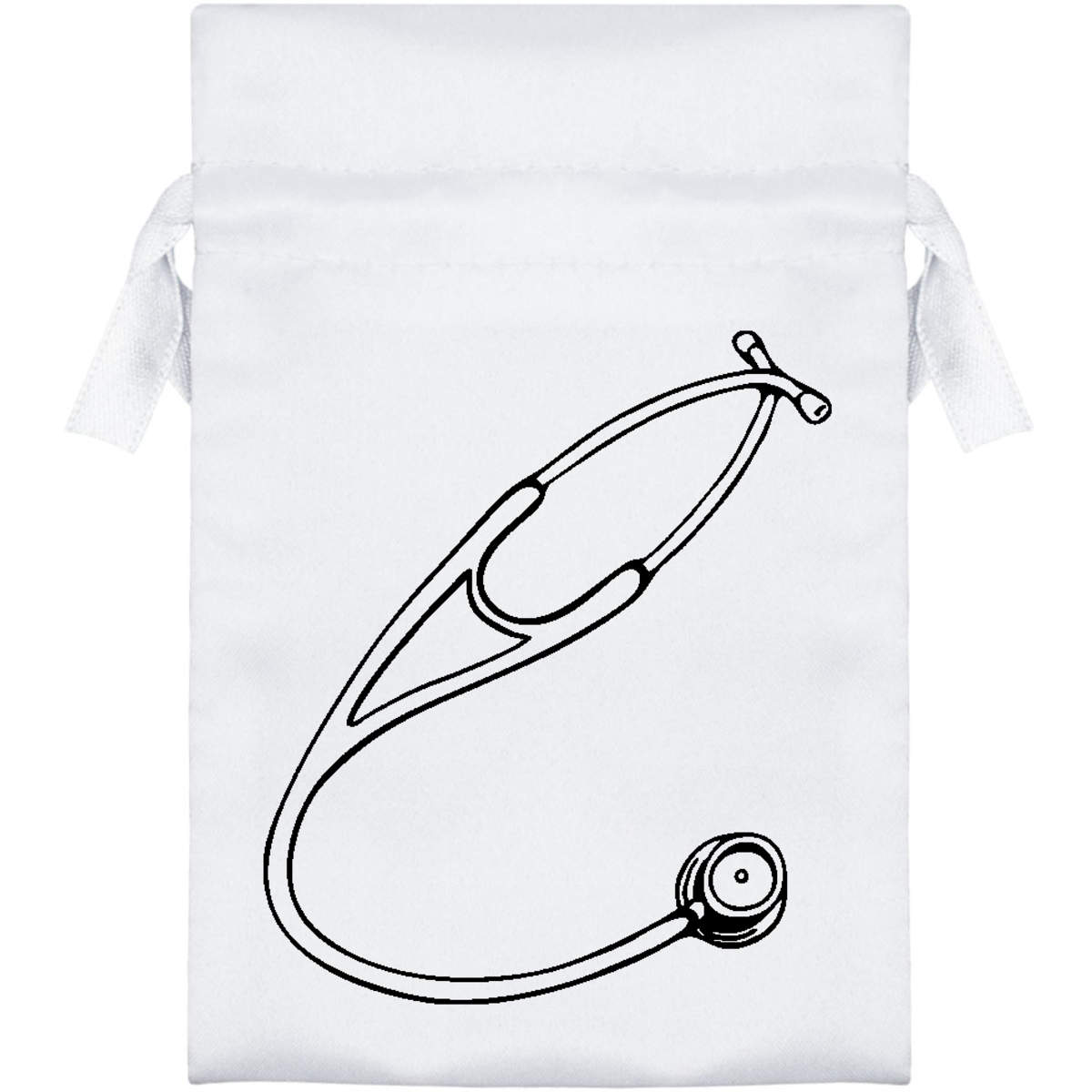 'Medical Stethoscope' Satin Drawstring Gift Bag - Gift Pouch for Wedding Favours, Jewellery and Parties (SB062886)