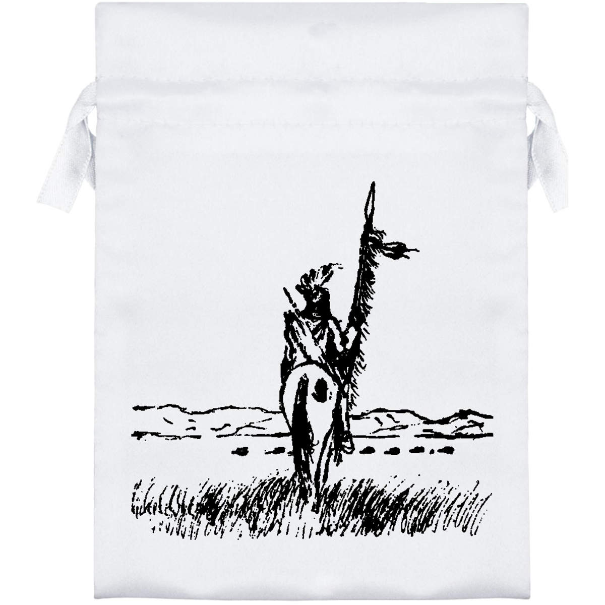 'Native American' Satin Drawstring Gift Bag - 13cm x 18cm - Pouch for Wedding Favours, Jewellery, Sweets and Parties (SB00003983)