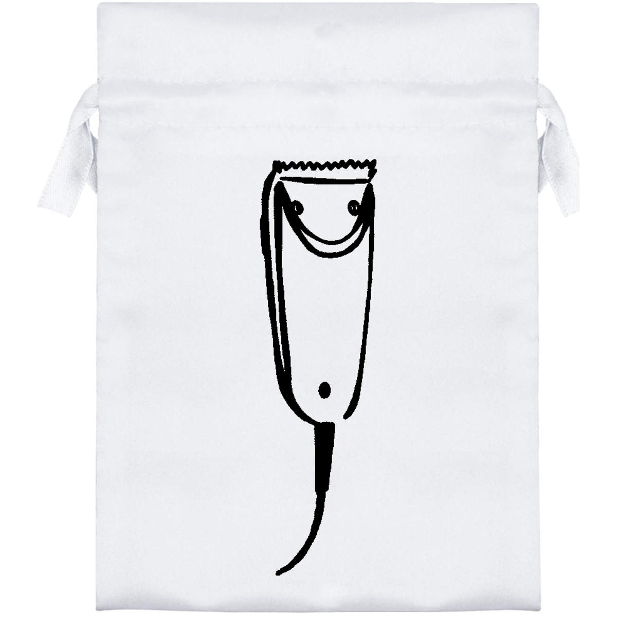 'Electric Shaver' Satin Drawstring Gift Bag - 13cm x 18cm - Pouch for Wedding Favours, Jewellery, Sweets and Parties (SB00006399)