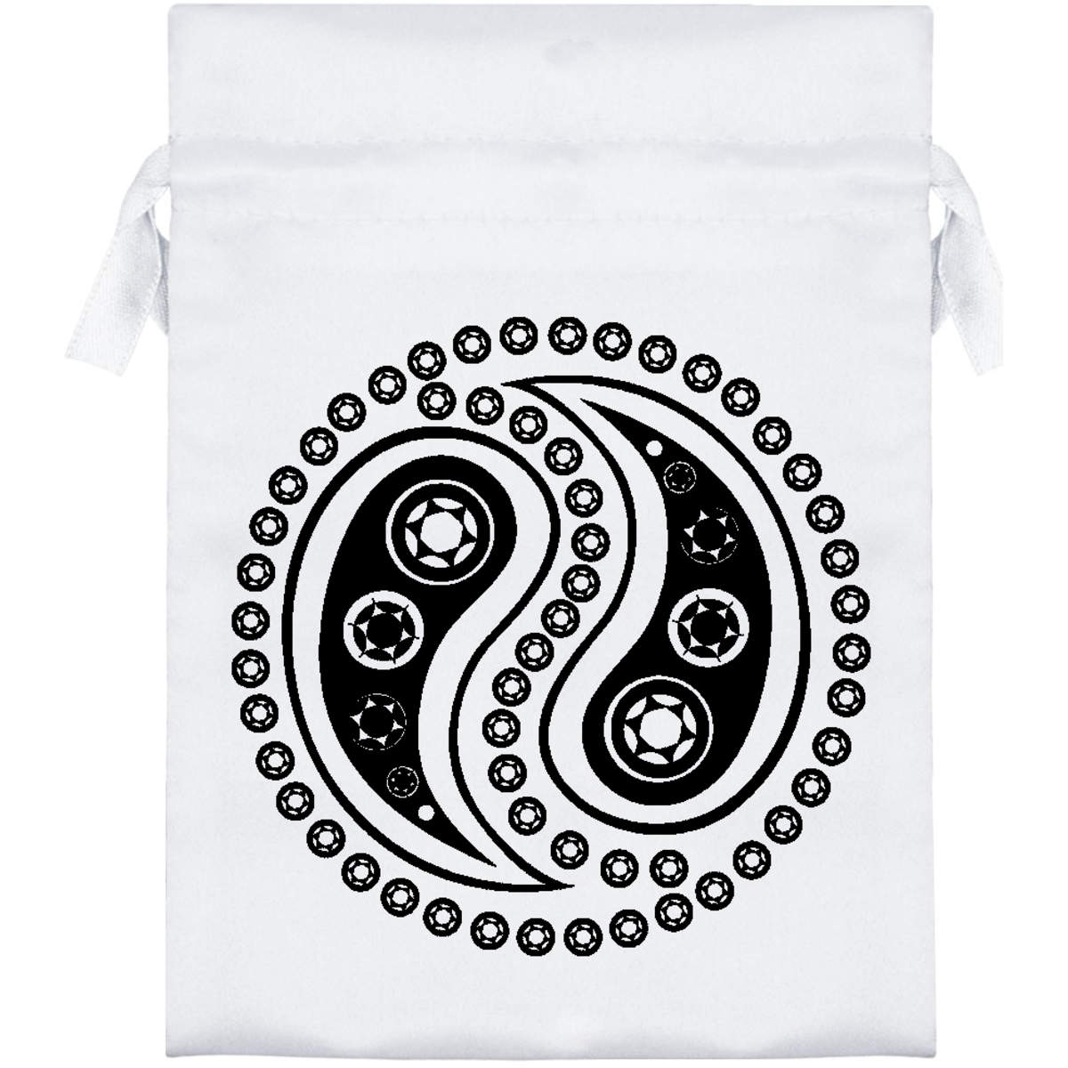 18cm 'Paisley Decoration' Satin Drawstring Bag / Pouch (SB00006759)