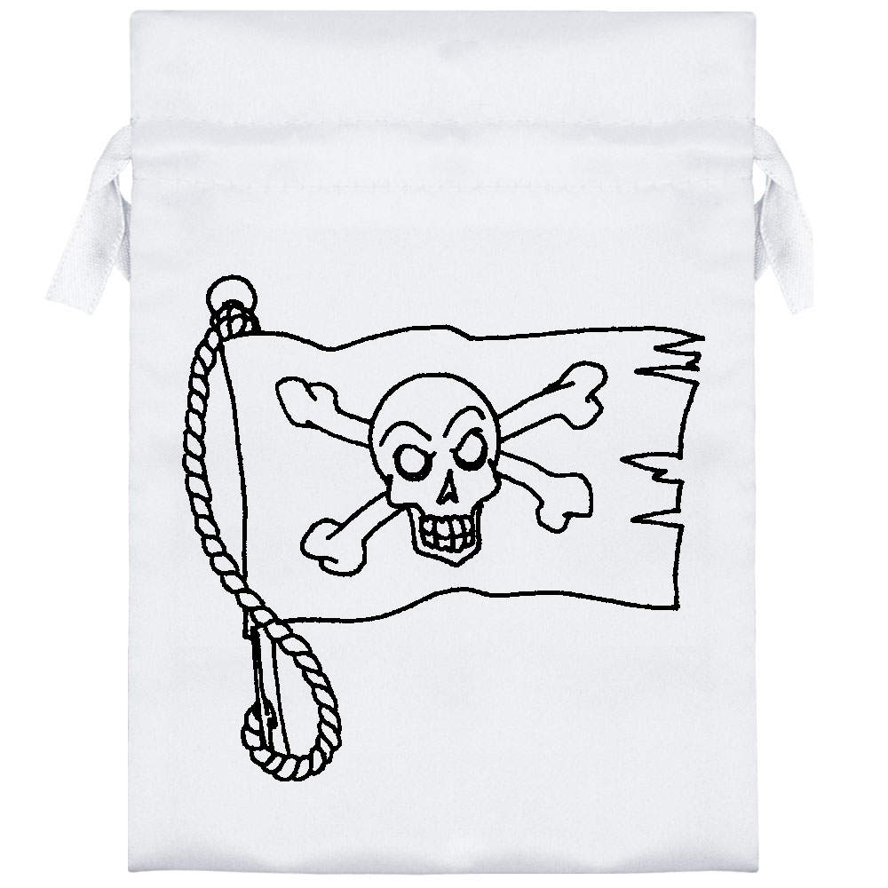 'Pirate Flag' Satin Drawstring Bag/Pouch (SB010270) - Picture 11 of 25