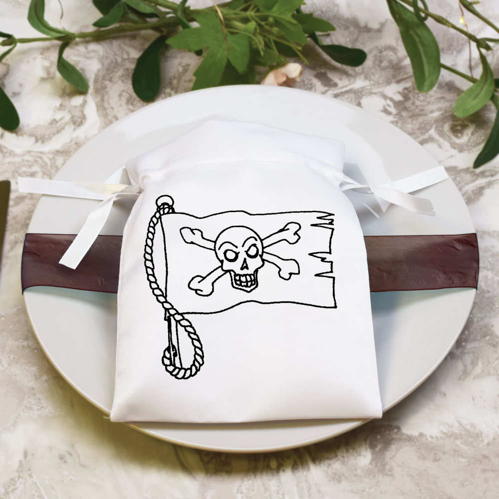 'Pirate Flag' Satin Drawstring Bag/Pouch (SB010270) - Picture 13 of 25