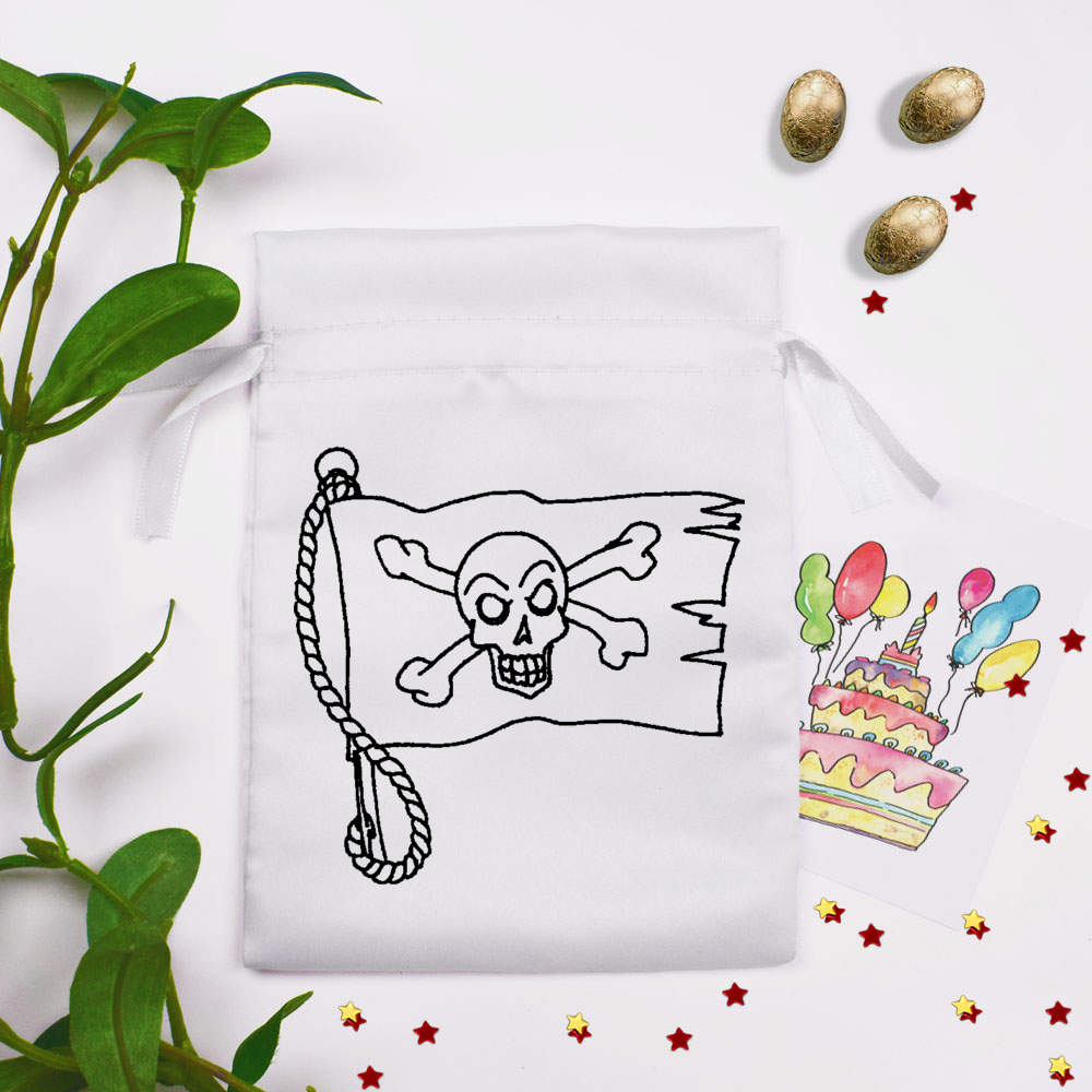 'Pirate Flag' Satin Drawstring Bag/Pouch (SB010270) - Picture 14 of 25