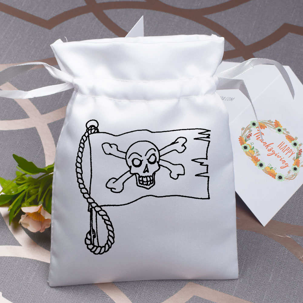 'Pirate Flag' Satin Drawstring Bag/Pouch (SB010270) - Picture 15 of 25