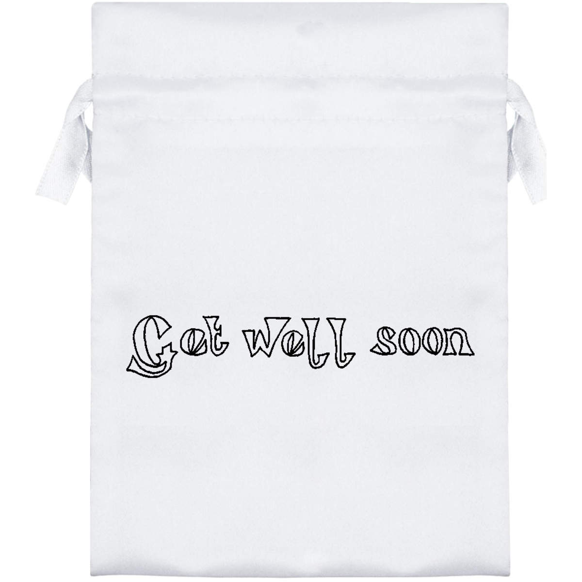 18cm 'Get Well Soon' Satin Drawstring Bag / Pouch (SB00010867)
