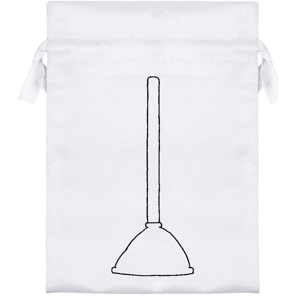 18cm 'Toilet Plunger' Satin Drawstring Bag / Pouch (SB00013335)
