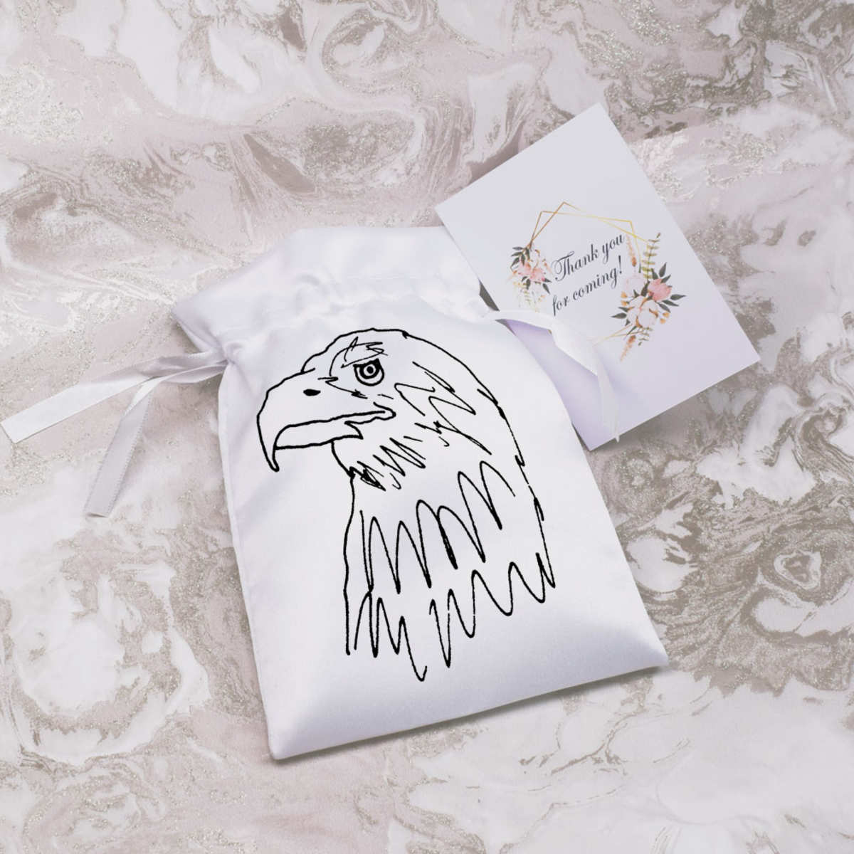 'Golden Eagle' Satin Drawstring Bag/Pouch (SB016344) - Bild 12 von 25