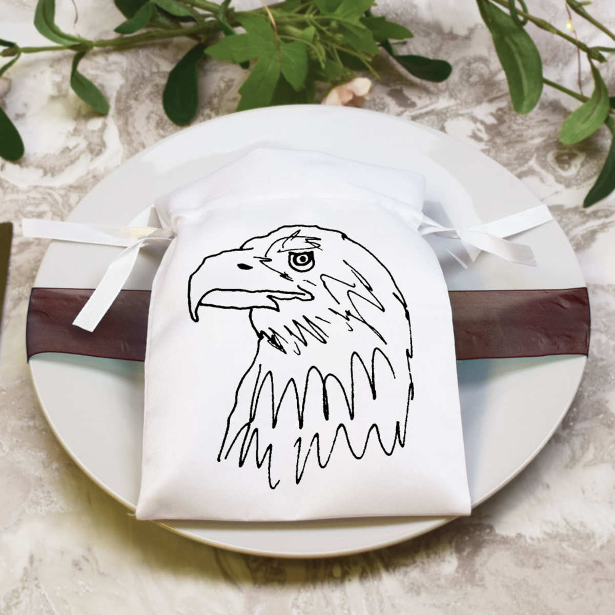'Golden Eagle' Satin Drawstring Bag/Pouch (SB016344) - Bild 13 von 25