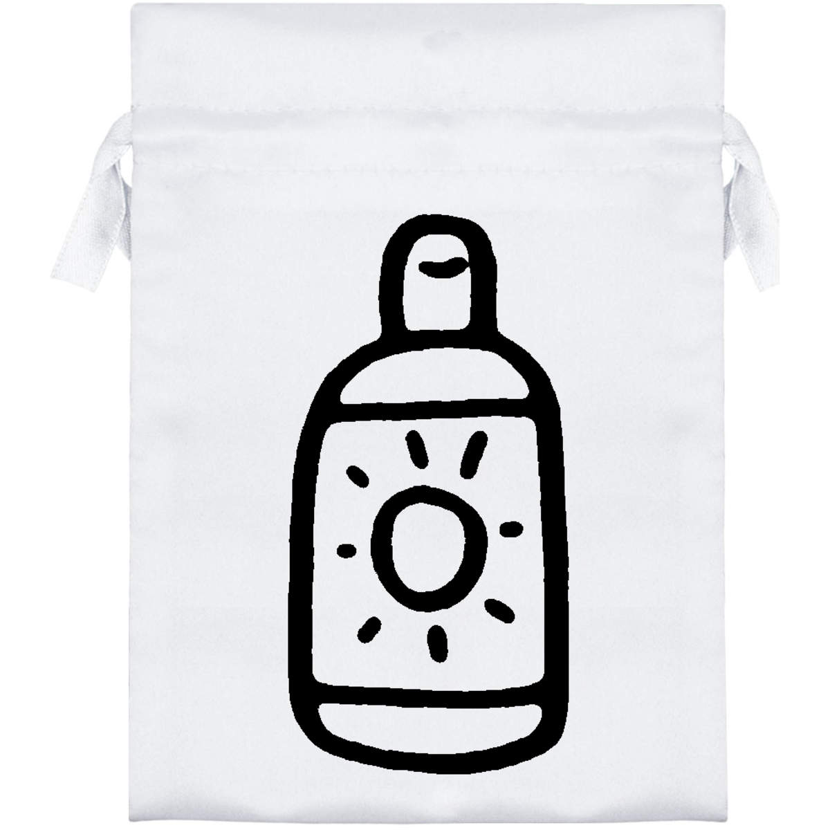 18cm 'Sun Cream Bottle' Satin Drawstring Bag / Pouch (SB00018687)
