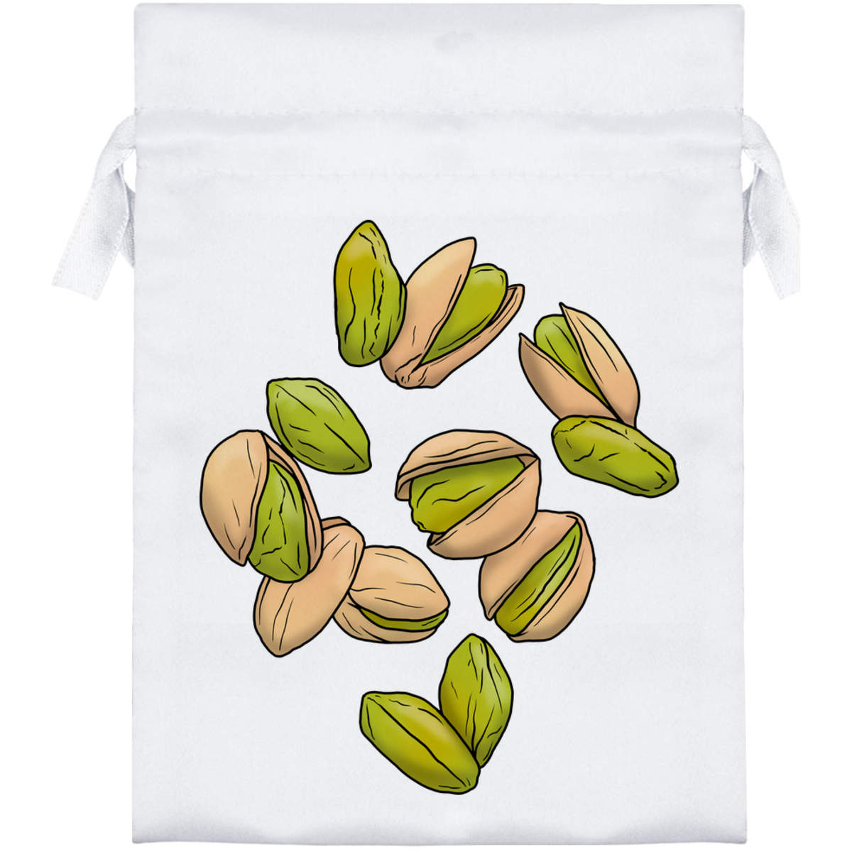 'Pistachios' Satin Drawstring Gift Bag - 13cm x 18cm - Pouch for Wedding Favours, Jewellery, Sweets and Parties (SB00054551)