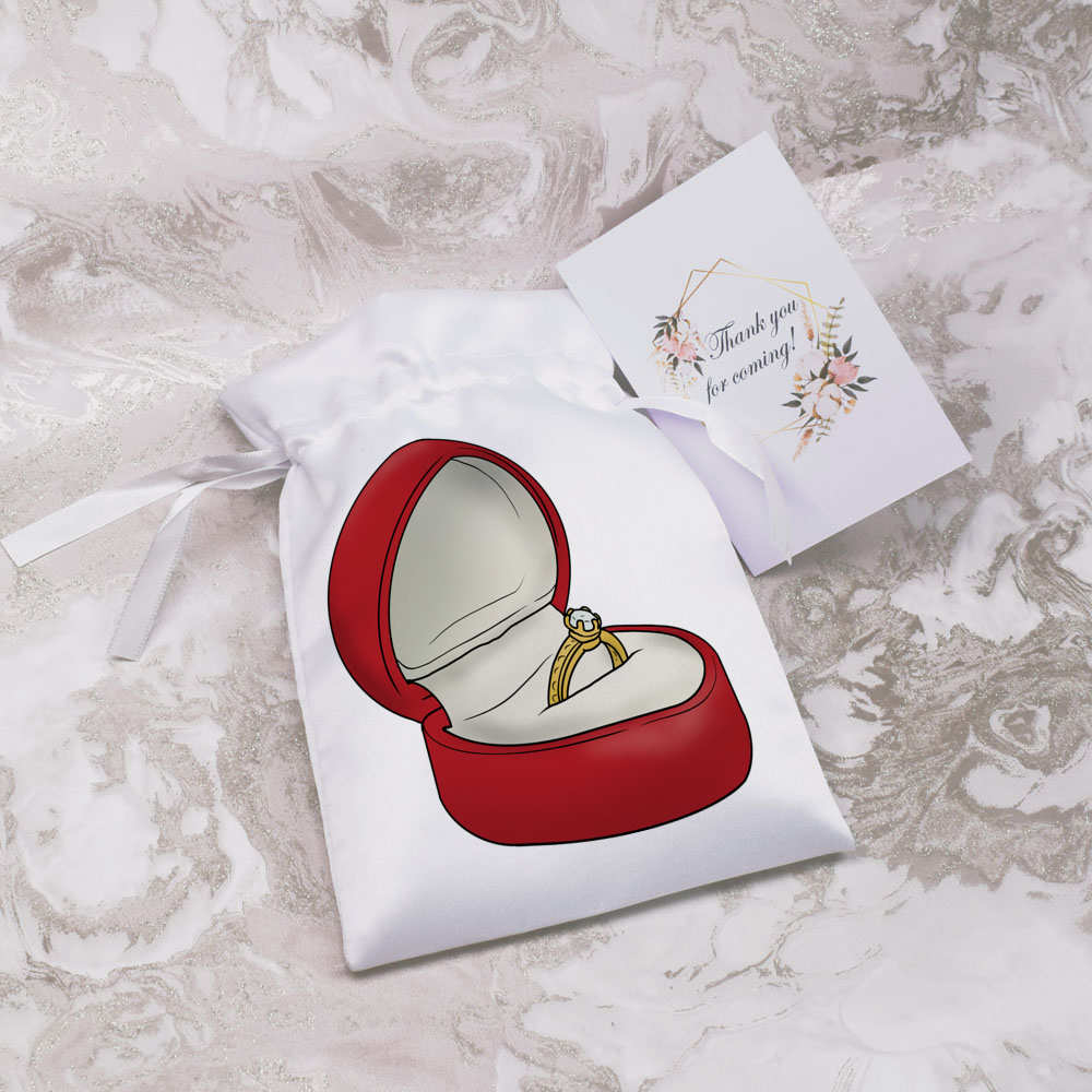 'Engagement Ring' Satin Drawstring Bag/Pouch (SB036249) - Picture 12 of 25