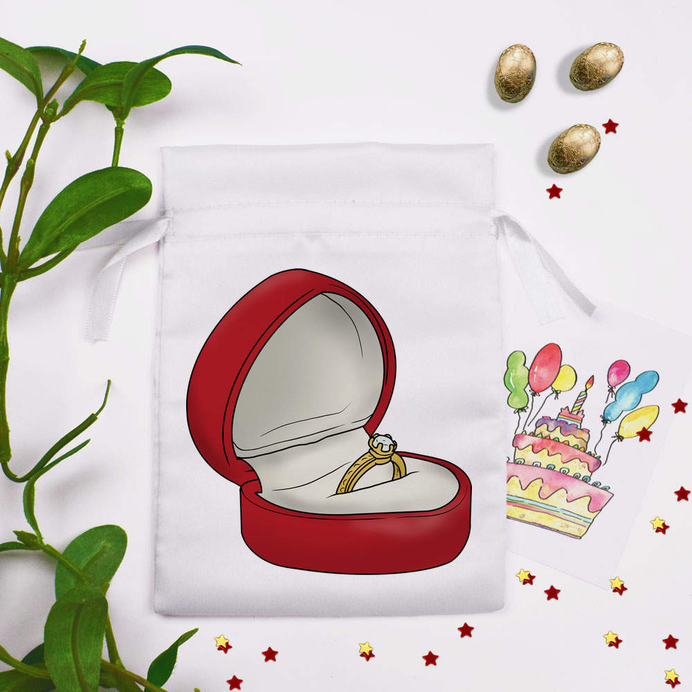 'Engagement Ring' Satin Drawstring Bag/Pouch (SB036249) - Picture 14 of 25