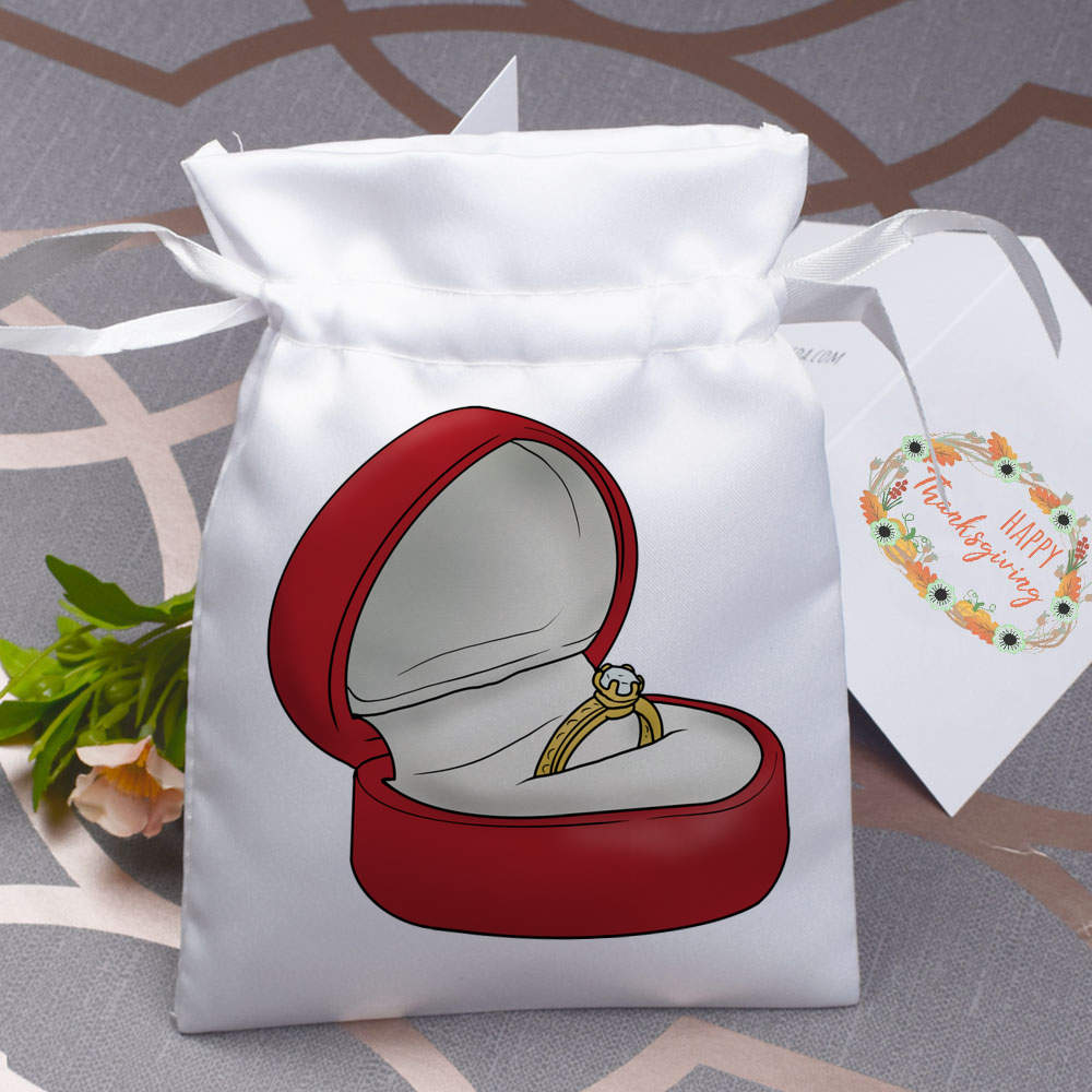 'Engagement Ring' Satin Drawstring Bag/Pouch (SB036249) - Picture 15 of 25
