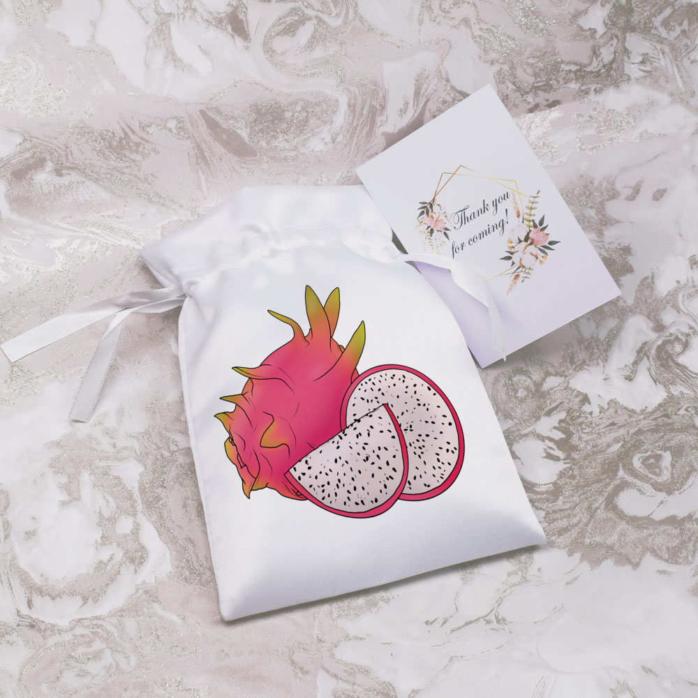 'Pink Dragon Fruit' Satin Drawstring Bag/Pouch (SB039729) - Picture 12 of 25
