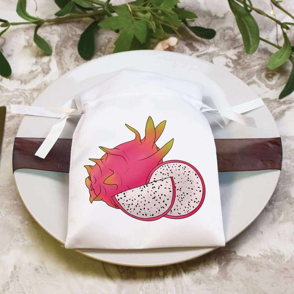 'Pink Dragon Fruit' Satin Drawstring Bag/Pouch (SB039729) - Picture 13 of 25