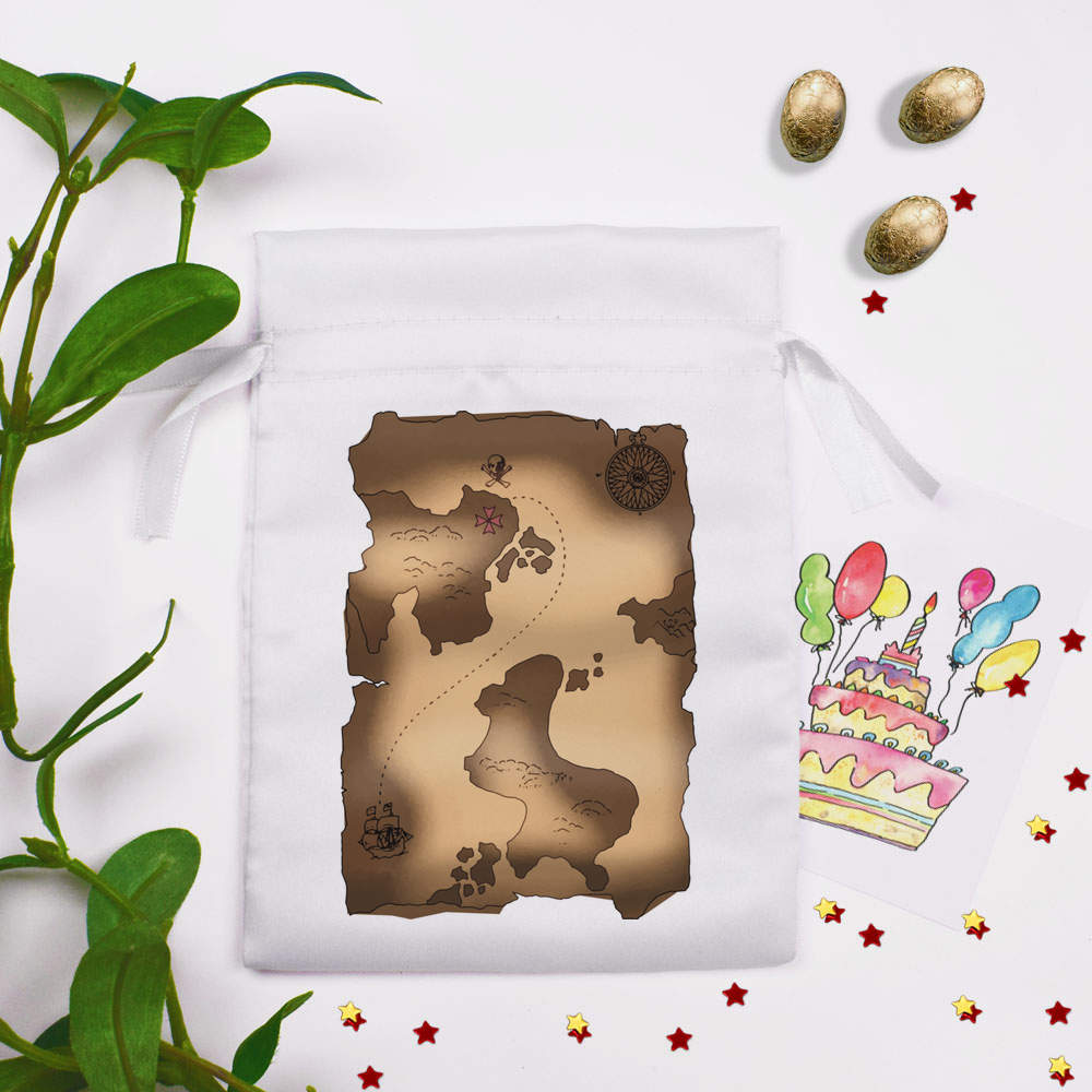 'Pirate Treasure Map' Satin Drawstring Bag/Pouch (SB047772) - Picture 14 of 25