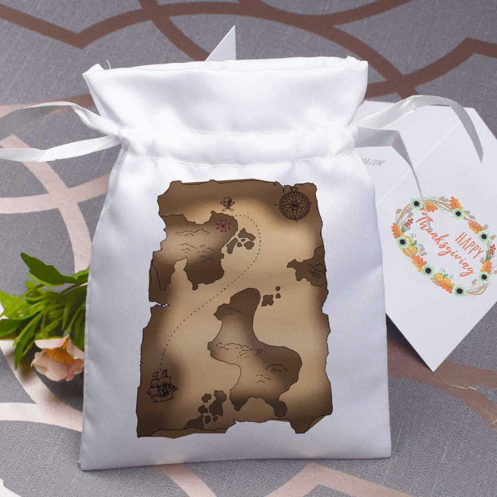 'Pirate Treasure Map' Satin Drawstring Bag/Pouch (SB047772) - Picture 15 of 25