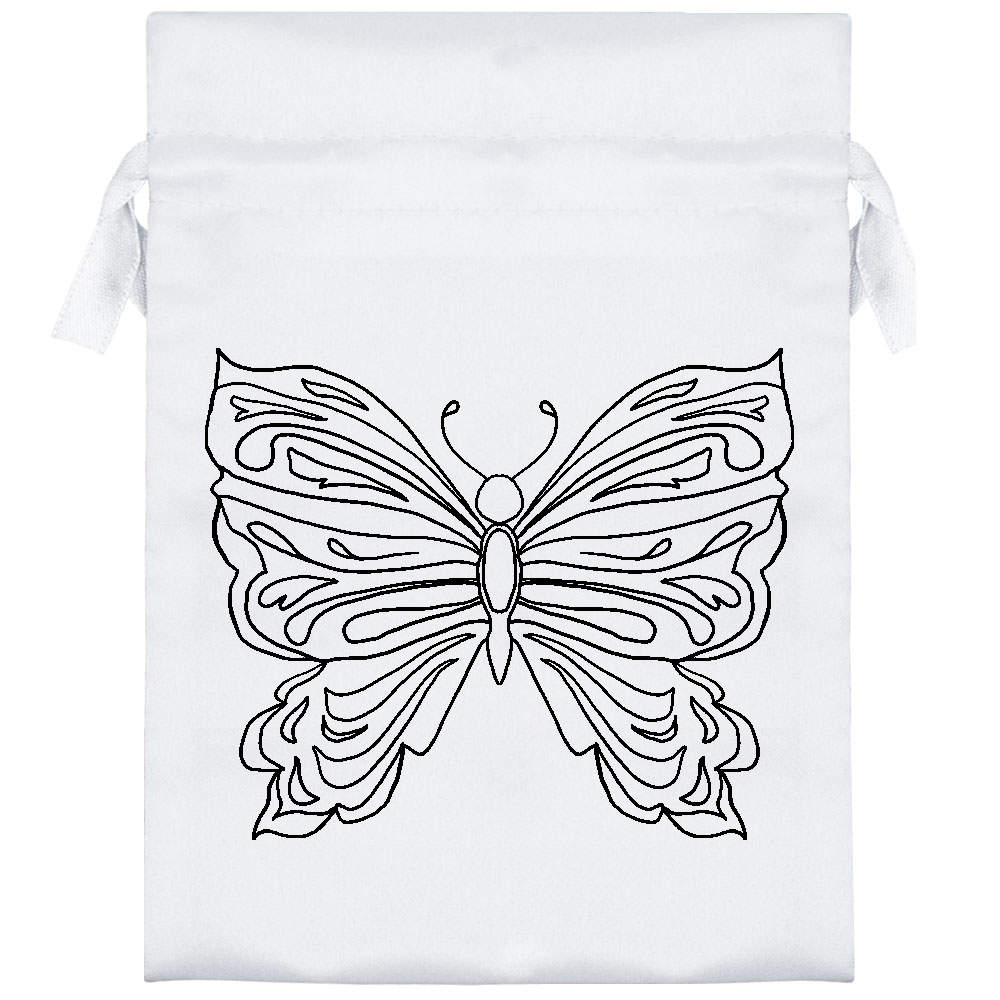 'Butterfly' Satin Drawstring Bag/Pouch (SB052029) - Picture 11 of 25