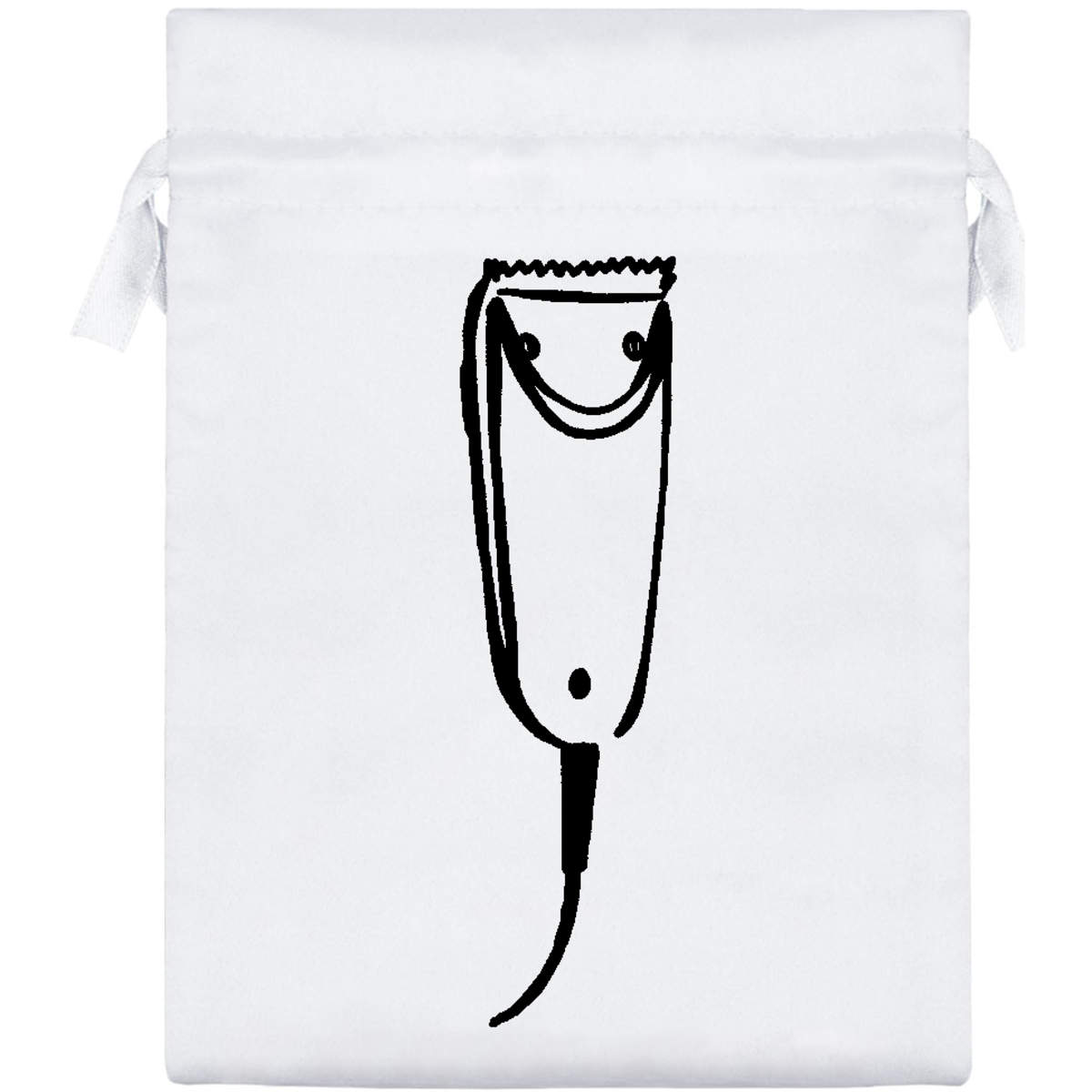 'Electric Shaver' Satin Drawstring Gift Bag - 15cm x 20cm - Pouch for Wedding Favours, Jewellery, Sweets and Parties (SB00006400)