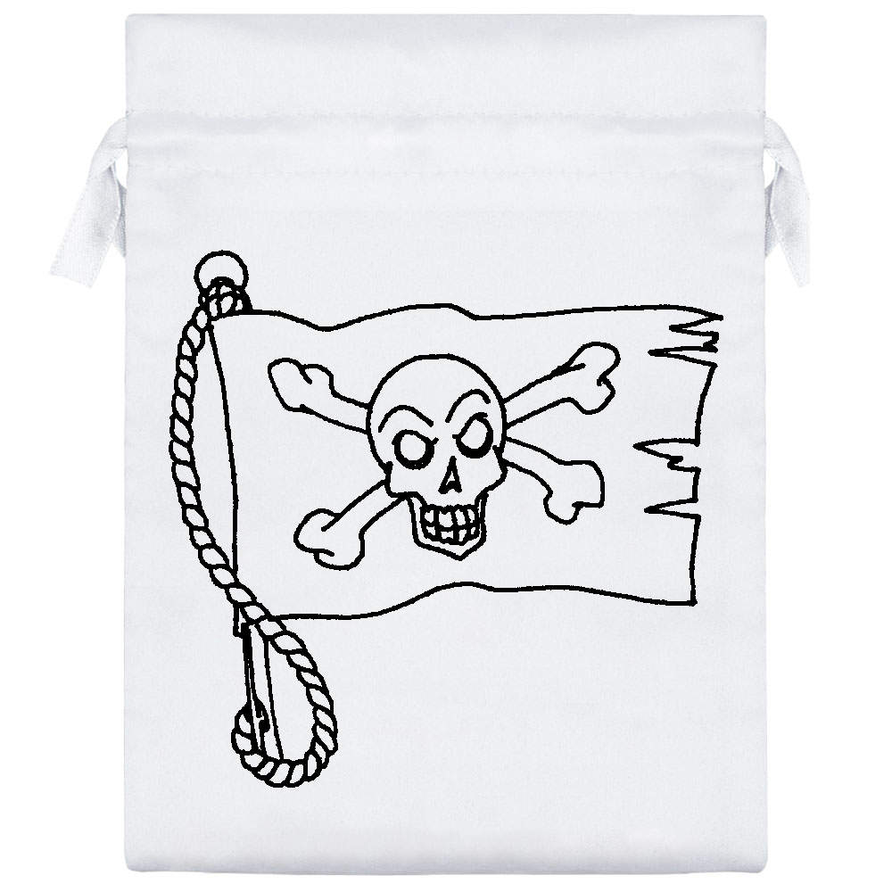 'Pirate Flag' Satin Drawstring Bag/Pouch (SB010270) - Picture 16 of 25
