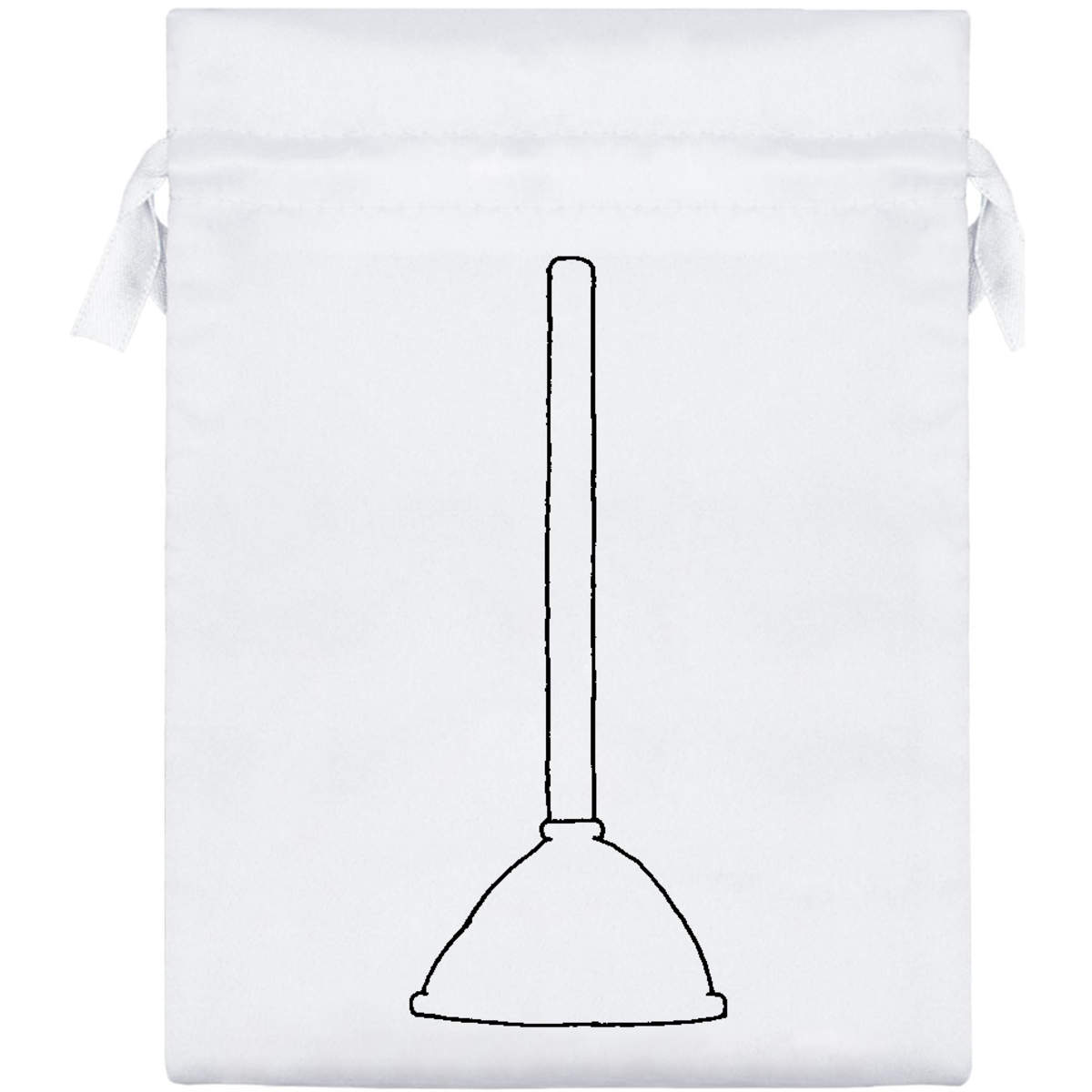 20cm 'Toilet Plunger' Satin Drawstring Bag / Pouch (SB00013336)