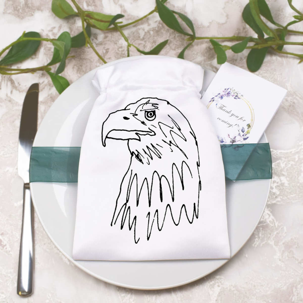'Golden Eagle' Satin Drawstring Bag/Pouch (SB016344) - Bild 18 von 25