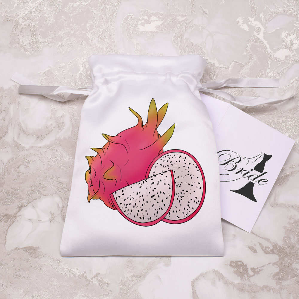 'Pink Dragon Fruit' Satin Drawstring Bag/Pouch (SB039729) - Picture 17 of 25