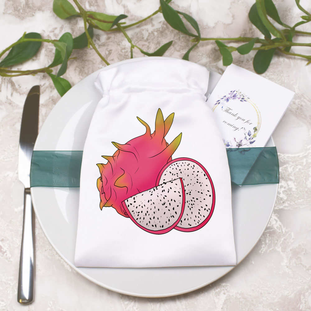 'Pink Dragon Fruit' Satin Drawstring Bag/Pouch (SB039729) - Picture 18 of 25