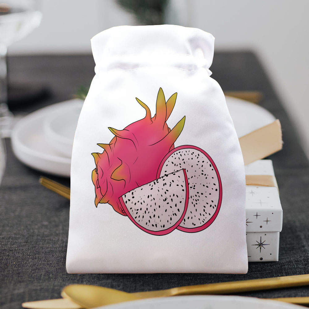 'Pink Dragon Fruit' Satin Drawstring Bag/Pouch (SB039729) - Picture 20 of 25