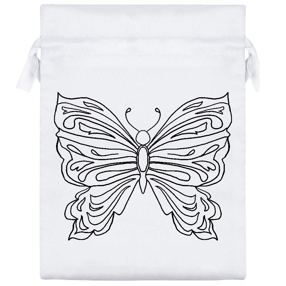'Butterfly' Satin Drawstring Bag/Pouch (SB052029) - Picture 16 of 25