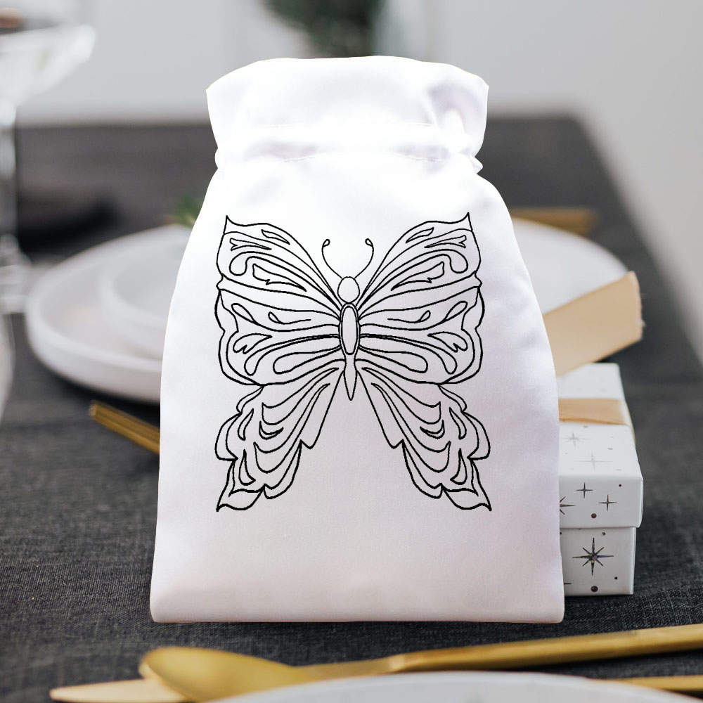 'Butterfly' Satin Drawstring Bag/Pouch (SB052029) - Picture 20 of 25