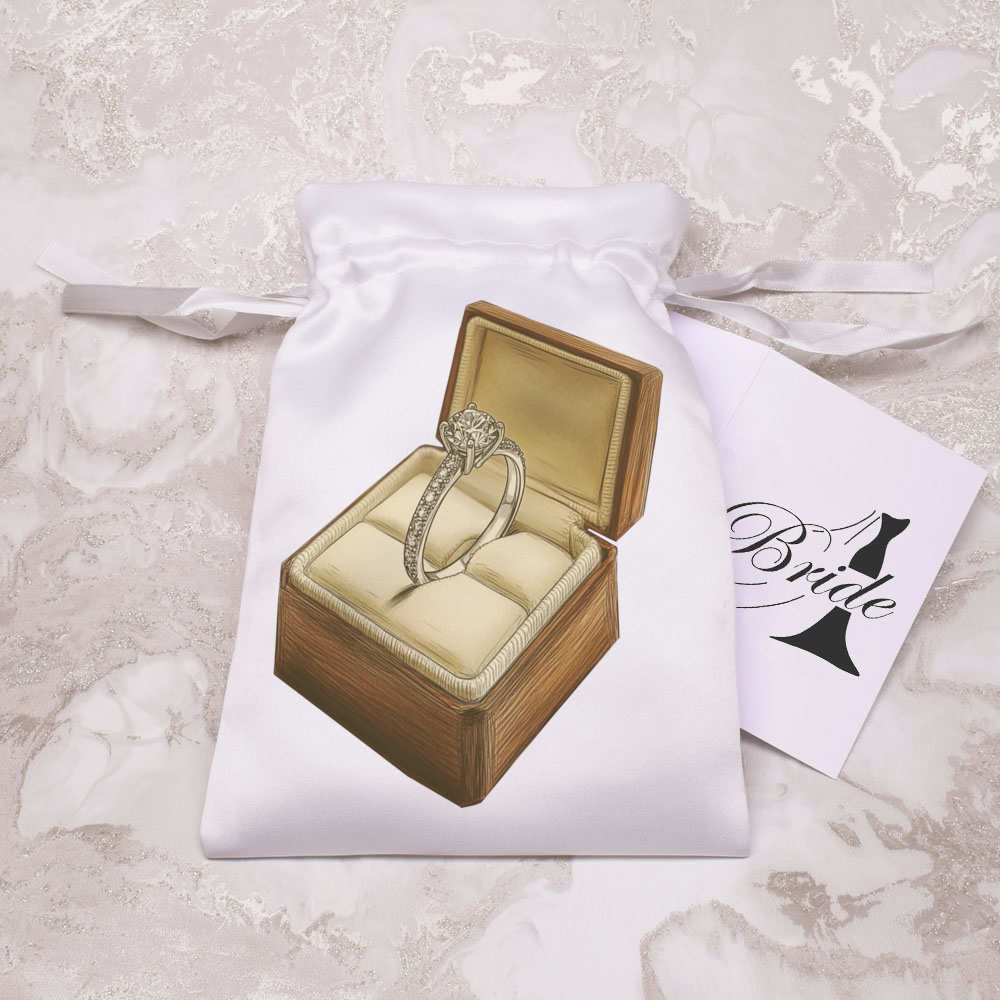 'Diamond Engagement Ring in Ring Box' Satin Drawstring Bag/Pouch (SB052193) - Picture 17 of 25