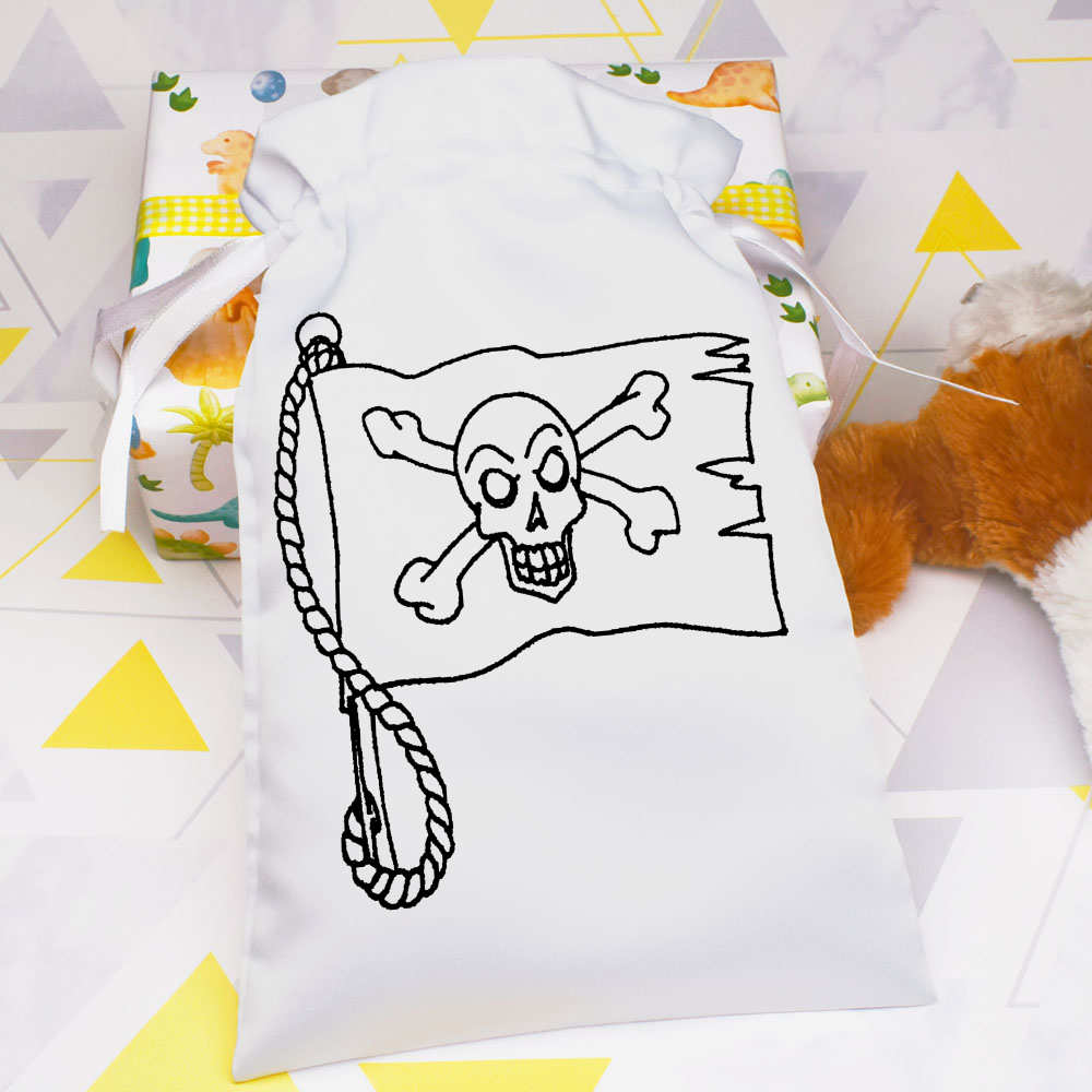 'Pirate Flag' Satin Drawstring Bag/Pouch (SB010270) - Picture 22 of 25