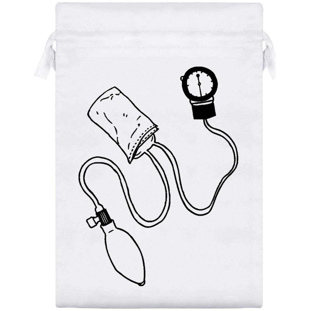 25cm 'Blood Pressure Monitor' Satin Drawstring Bag / Pouch (SB00009337)