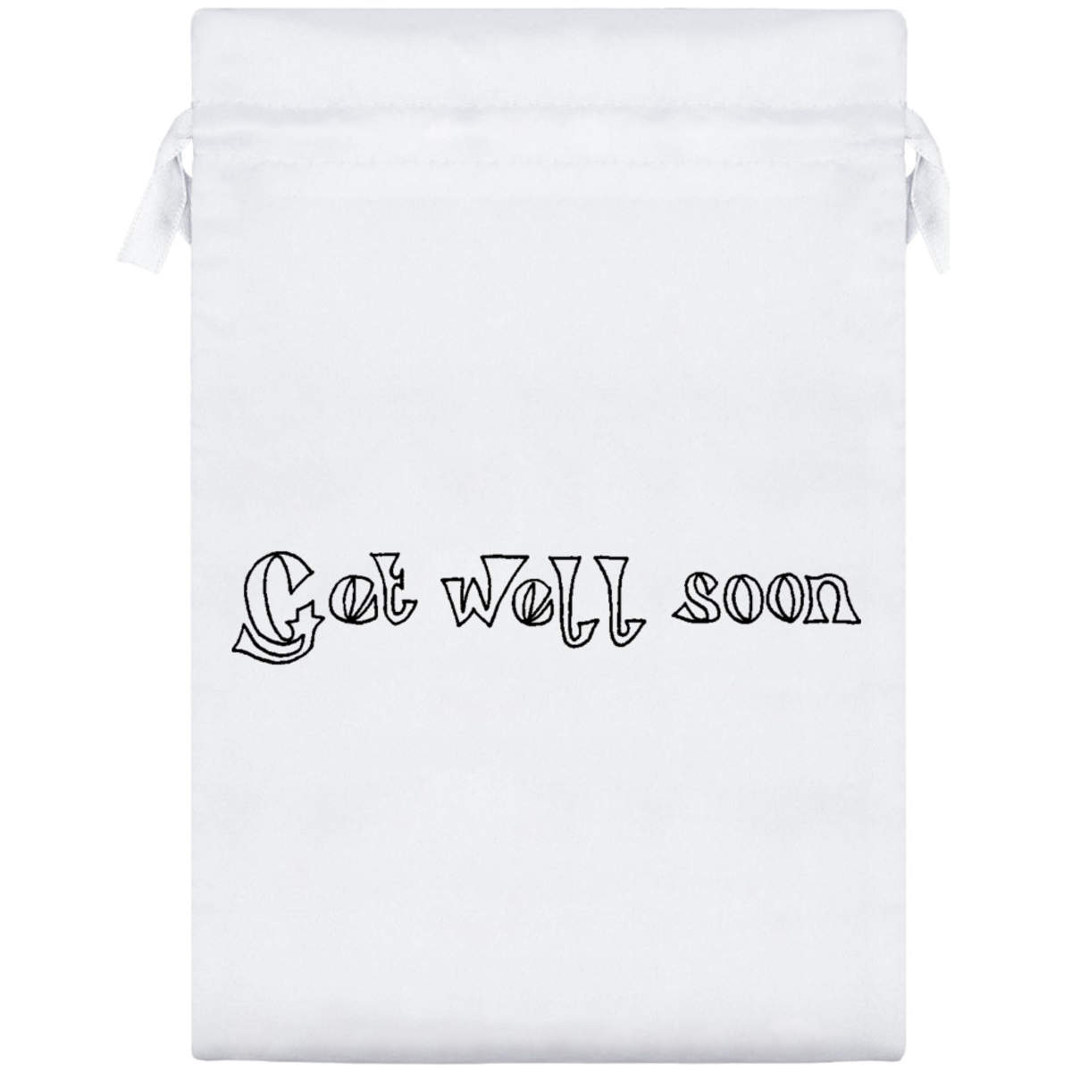 25cm 'Get Well Soon' Satin Drawstring Bag / Pouch (SB00010869)