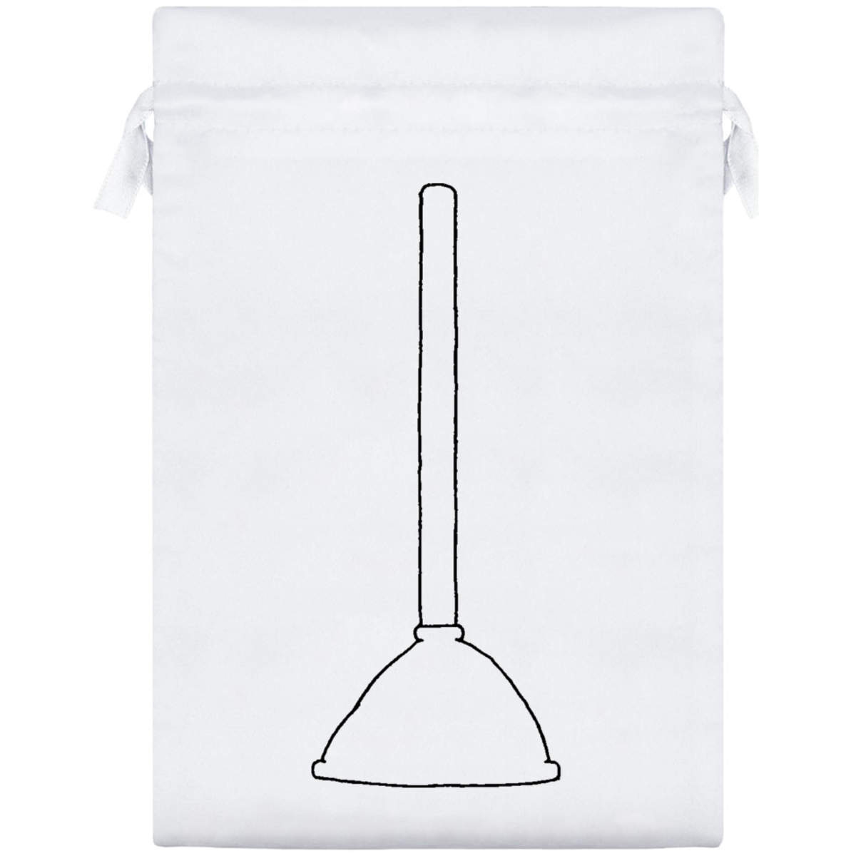 25cm 'Toilet Plunger' Satin Drawstring Bag / Pouch (SB00013337)