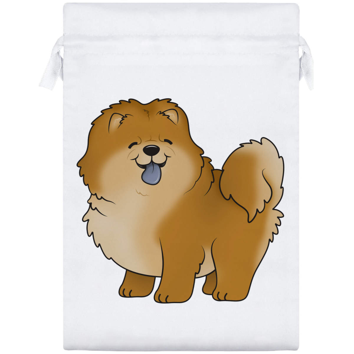 25cm 'Chow Chow Dog' Satin Drawstring Bag / Pouch (SB00042741)