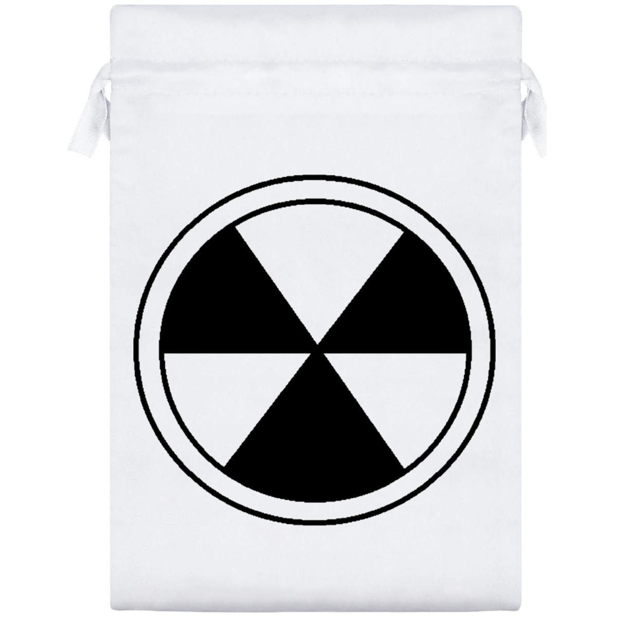 'Radioactive Symbol' Satin Drawstring Gift Bag - 17cm x 25cm - Pouch for Wedding Favours, Jewellery, Sweets and Parties (SB00043629)