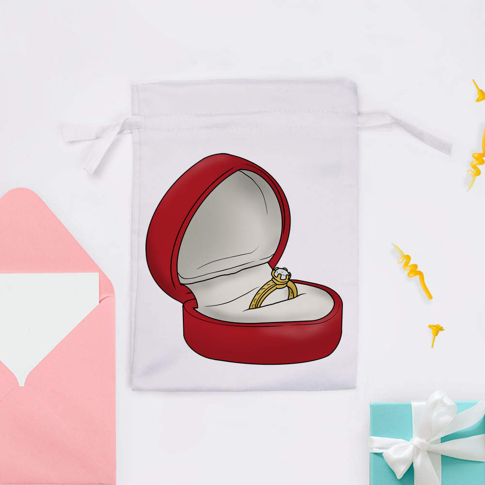 'Engagement Ring' Satin Drawstring Bag/Pouch (SB036249) - Picture 24 of 25