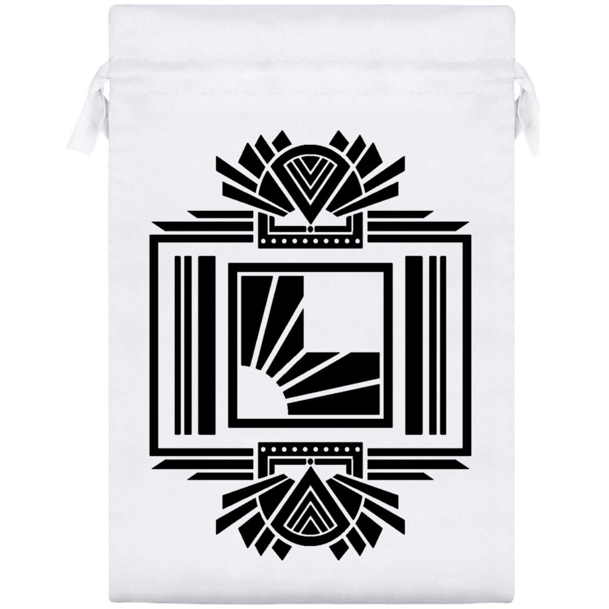 25cm 'Art Deco Shapes' Satin Drawstring Bag / Pouch (SB00063181)