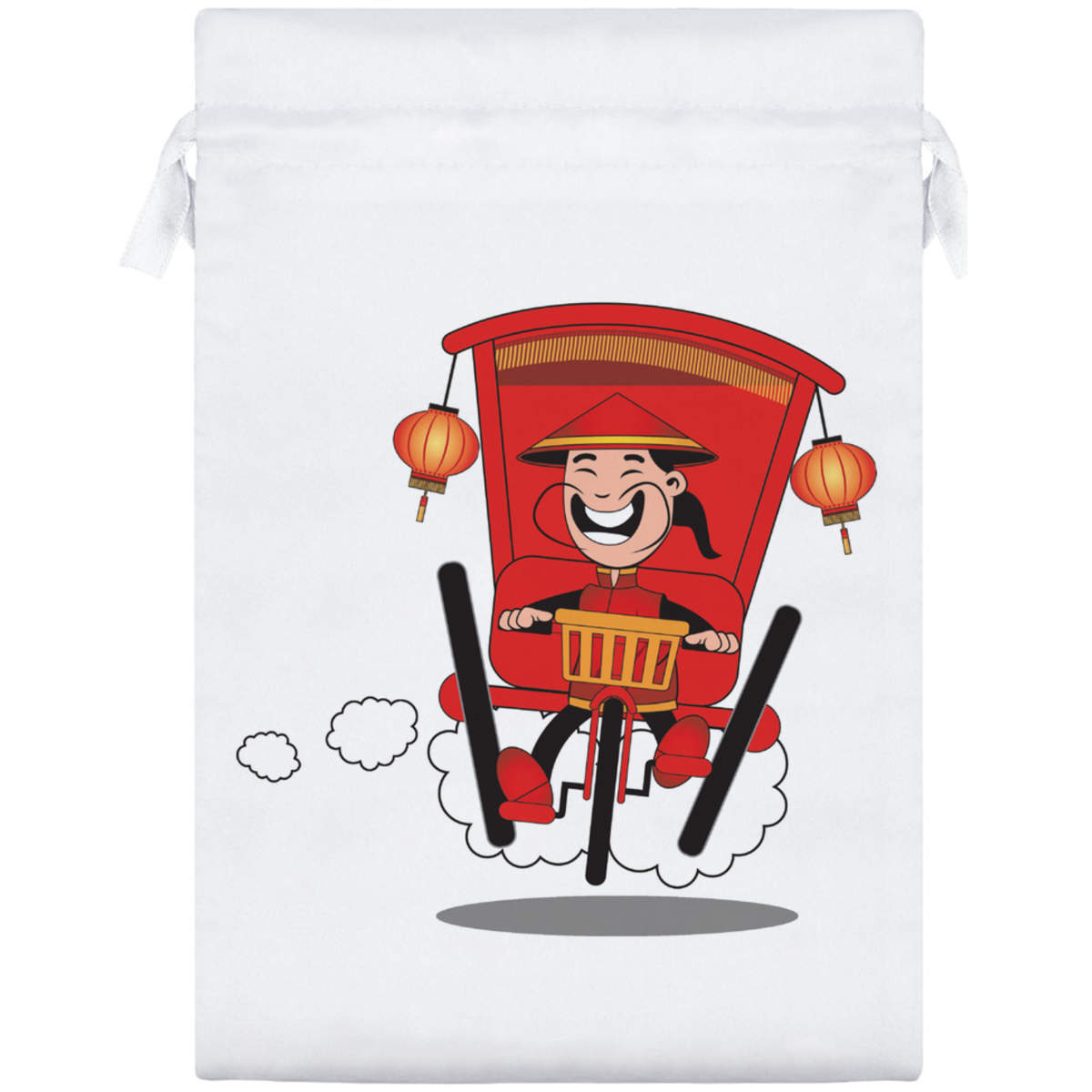 25cm 'Rickshaw' Satin Drawstring Bag / Pouch (SB00068533)