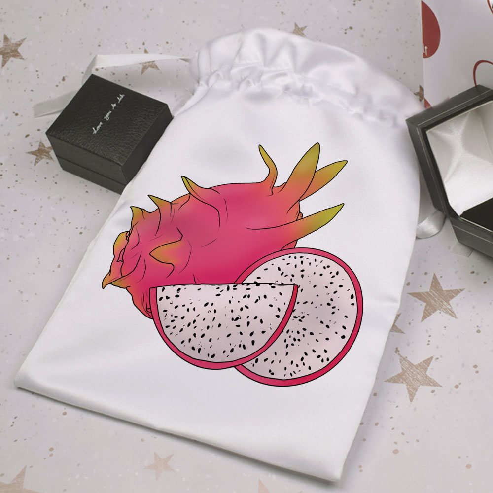 'Pink Dragon Fruit' Satin Drawstring Bag/Pouch (SB039729) - Picture 23 of 25