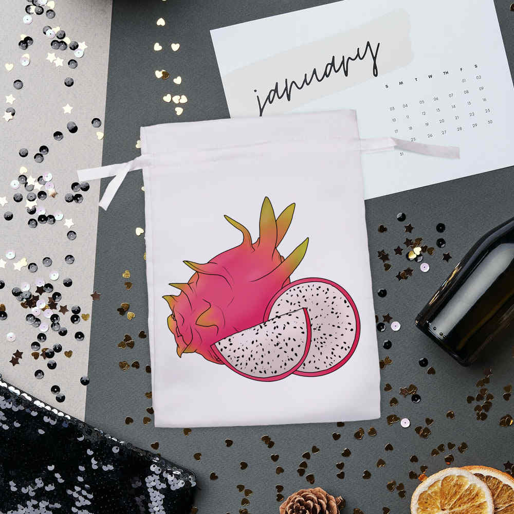 'Pink Dragon Fruit' Satin Drawstring Bag/Pouch (SB039729) - Picture 25 of 25