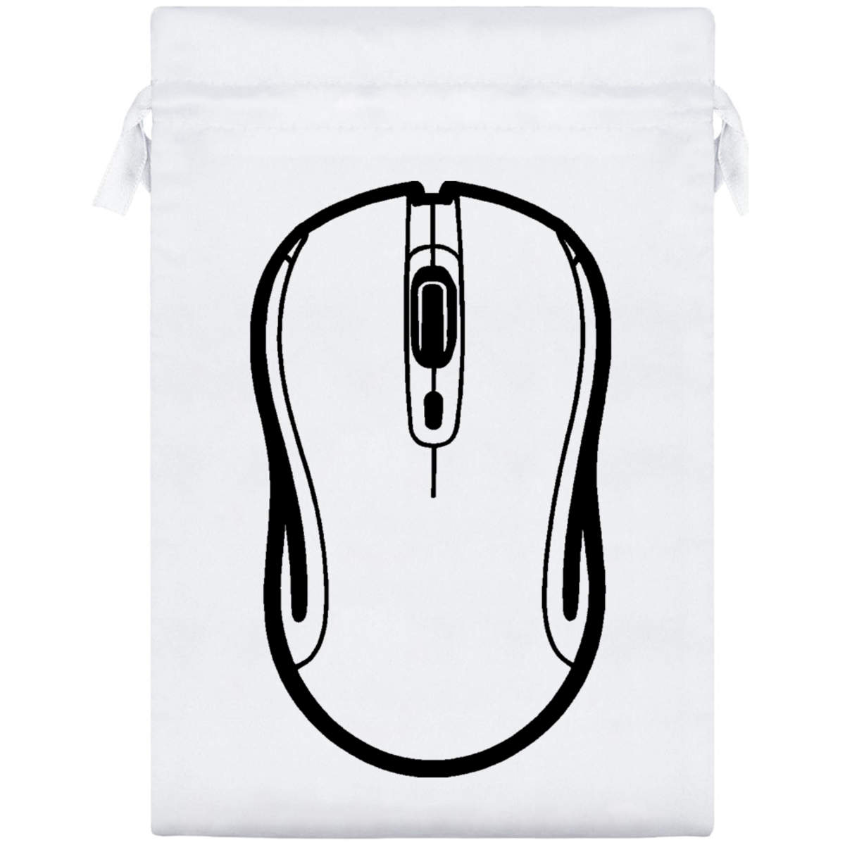 25cm 'Computer Mouse' Satin Drawstring Bag / Pouch (SB00086952)