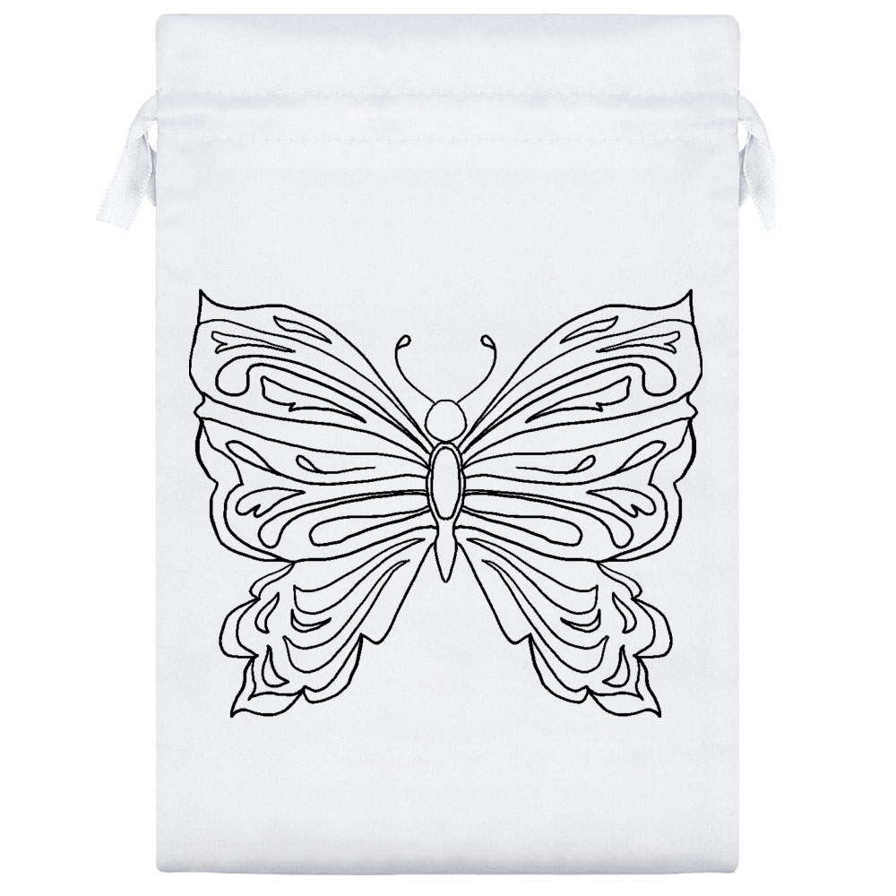 'Butterfly' Satin Drawstring Bag/Pouch (SB052029) - Picture 21 of 25